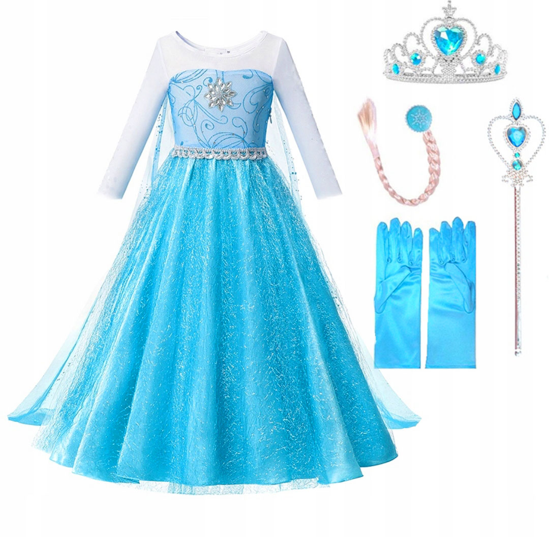 Kostým pre dievča - Šaty+ plná Elza Elsa M 116 120 Set