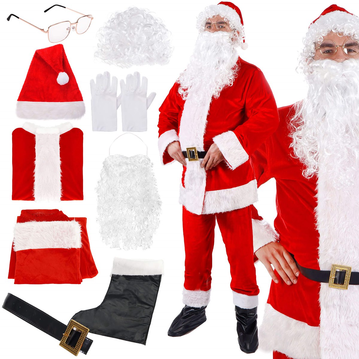 Kostým, maska - Svätý Nicholas Claus Kostým maskovanie 11L + 2 ďalšie výrobky
