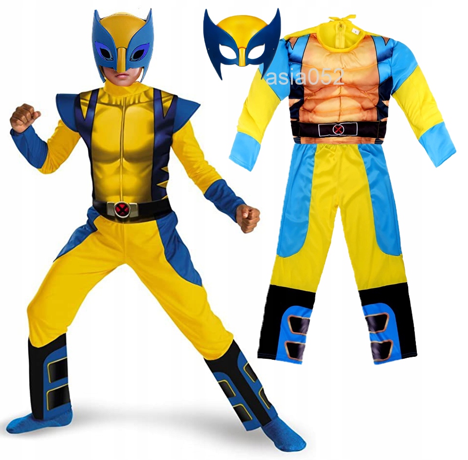 Kostým pre chlapca- Wolverine outfit Mutants so svalmi 104/110