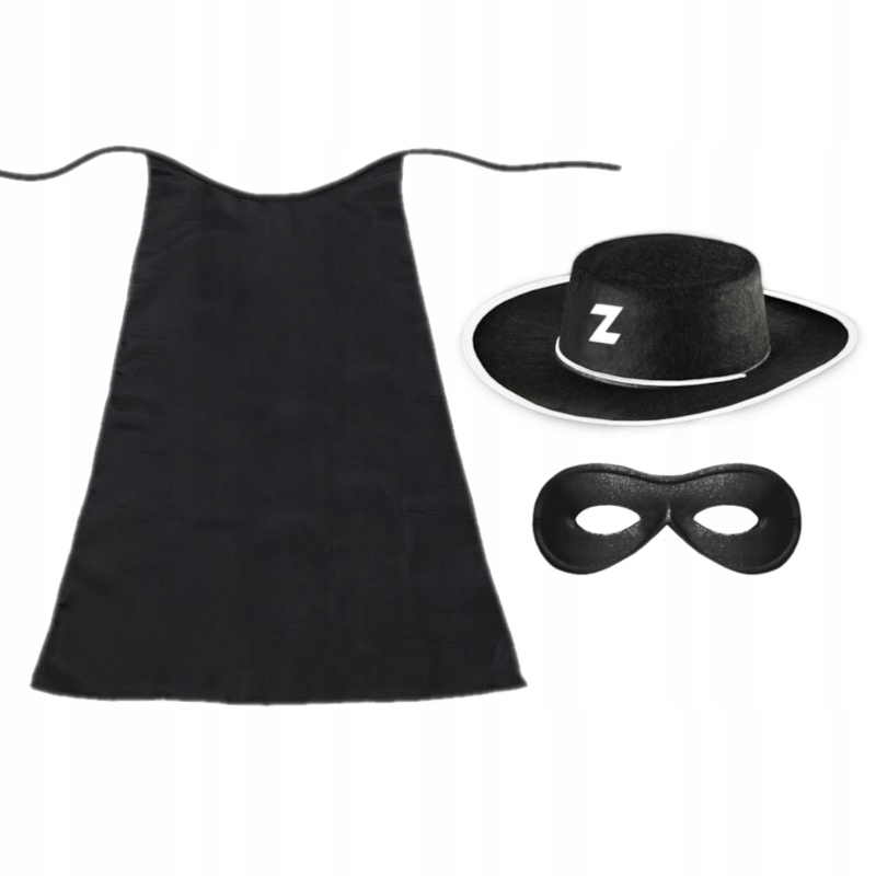 Kostým pre chlapca- Zorro Outfit Hat Mask Cape 90 cm 3el