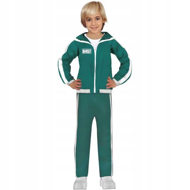 Kostým pre chlapca- Detský outfit Squid Tracksuit Green Player vo veku 7-9 rokov