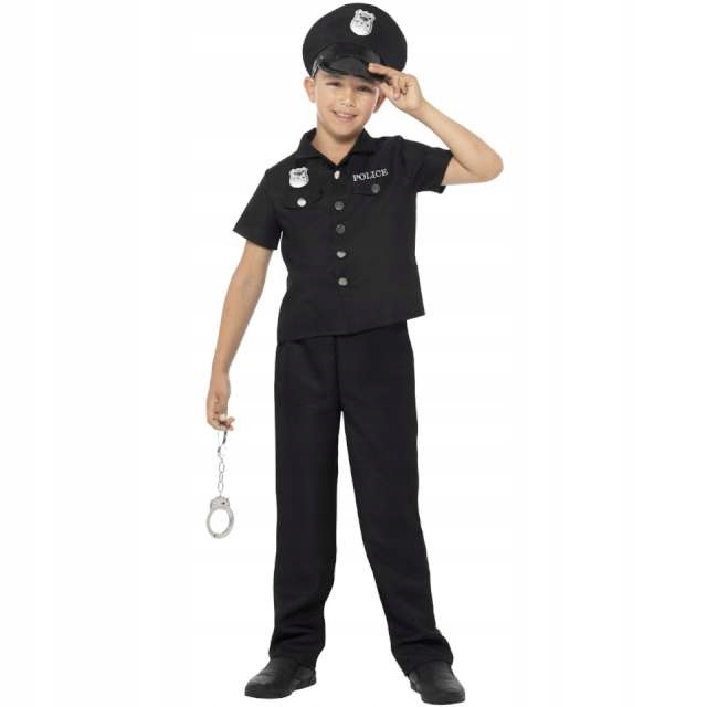 Kostým pre chlapca- Detský outfit Policeman Black Ball Ball 130-140 Odznak