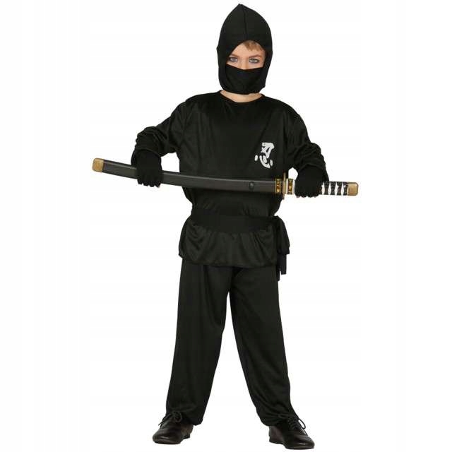 Kostým pre chlapca- Knightský kostým Warrior Ninja Black 140-146 cm