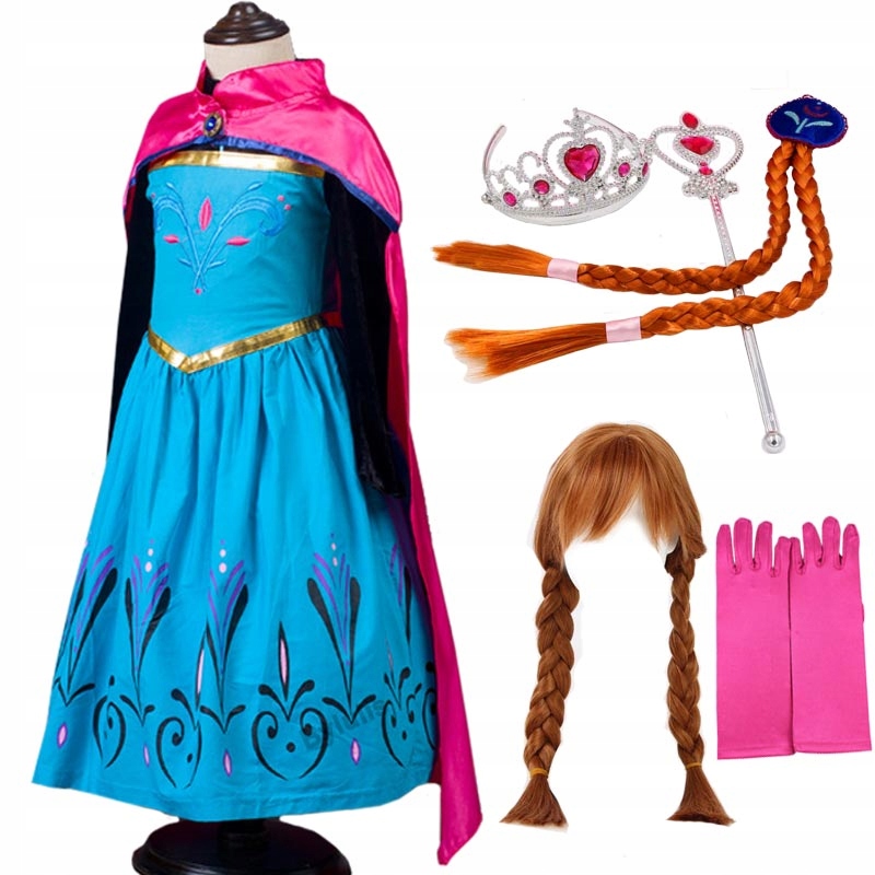 Kostým pre dievča - Šaty Anna Elsa zamrznutá krajina ľadu 98