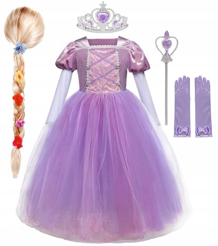 Kostým pre dievča - Rapunzel Dress Costy Enthusiasm 116/122