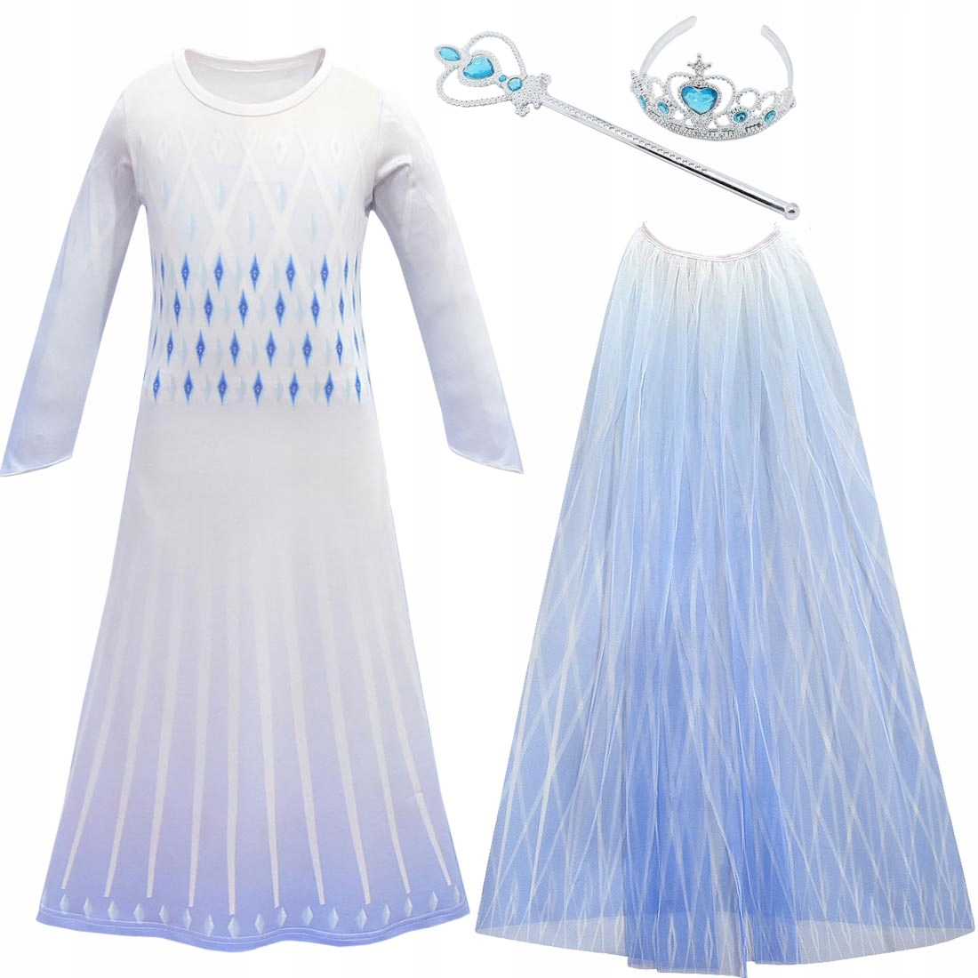 Kostým pre dievča - Šaty Elsa Elza Elza Land of Ice 2 White 140