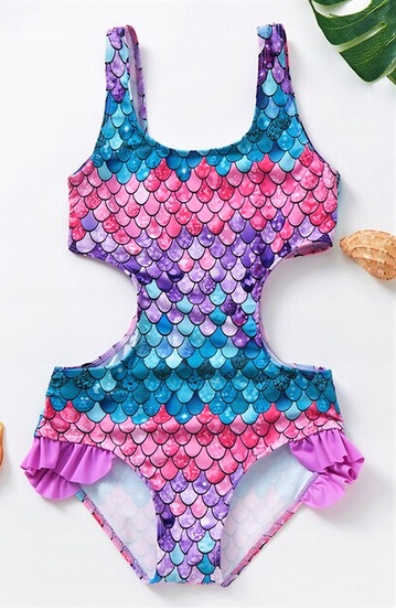 Detské plavky - Jeden -kus Bambam outfit 134 Červená, fialová, ružová, zelená