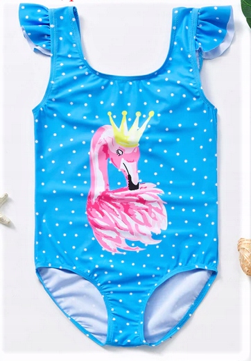 Detské plavky - Jeden -kus outfit. 104 biela, modrá, ružová