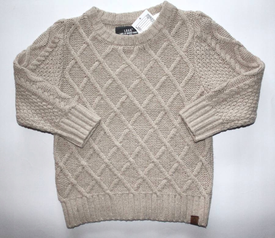 Detský sveter - H&M 98 sveter modrá, oranžová, šedá