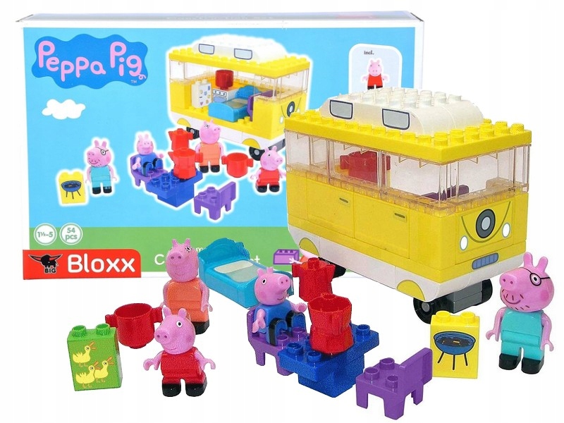 Plastová stavebnica - Ošípané peppa blokuje Kamper Pig Kamper Peppy Kamper