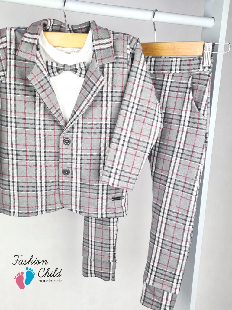 Teplaková súprava - FashionChild 134 biela, čierna, červená, šedá, viacfarebná oblek