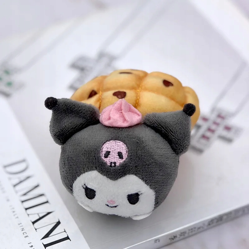 Prívesok na kľúče pre plyšovú bábiku Sanrio Bread Series Hello Kitty Kuromi Cinnamoroll My M
