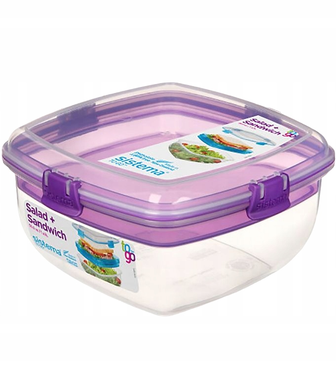 Detský desiatový box, fľaša - Sesterský šalát+sendvič 1,63 l
