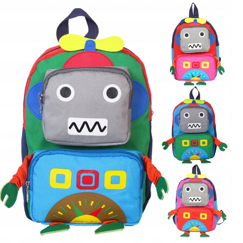 Predškolský batoh - Vtipný batoh pre chlapca robota s robotom