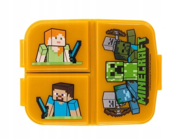 Detský desiatový box, fľaša - Minecraft Raňajky pre sendviče 3 komory