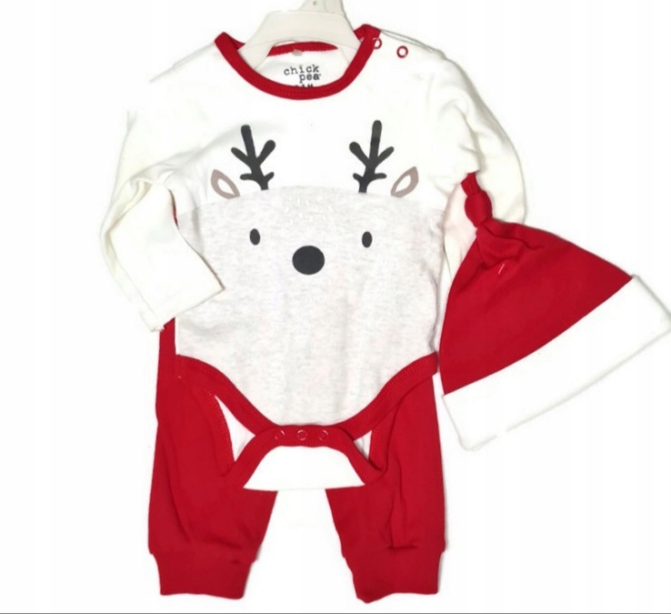 Dojčensky overal - PAJACYK Chick Pea 62 Red, ECRU