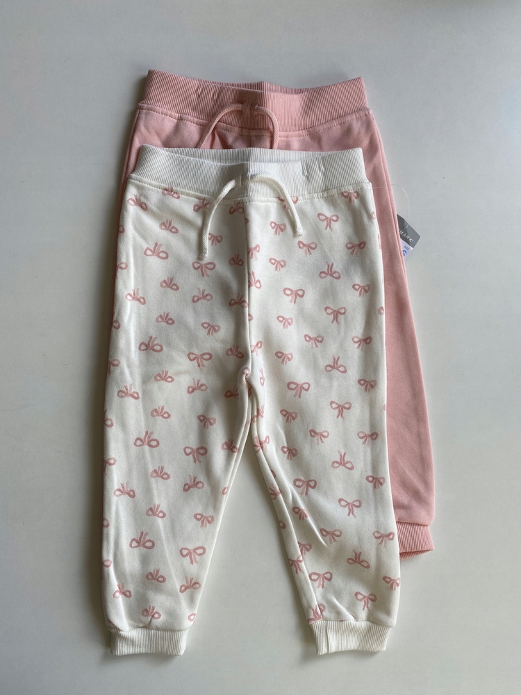 Primark 98 ecru tepláky, ružové