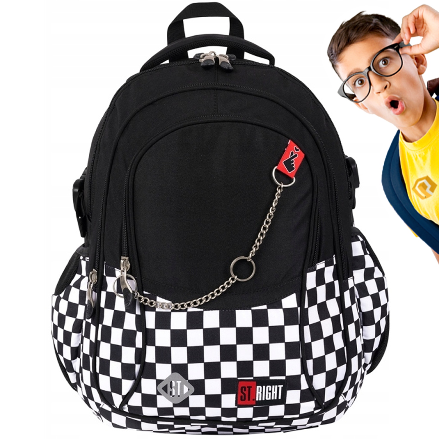 Školský batoh set ceruzky vrecká 5in1 čierny
