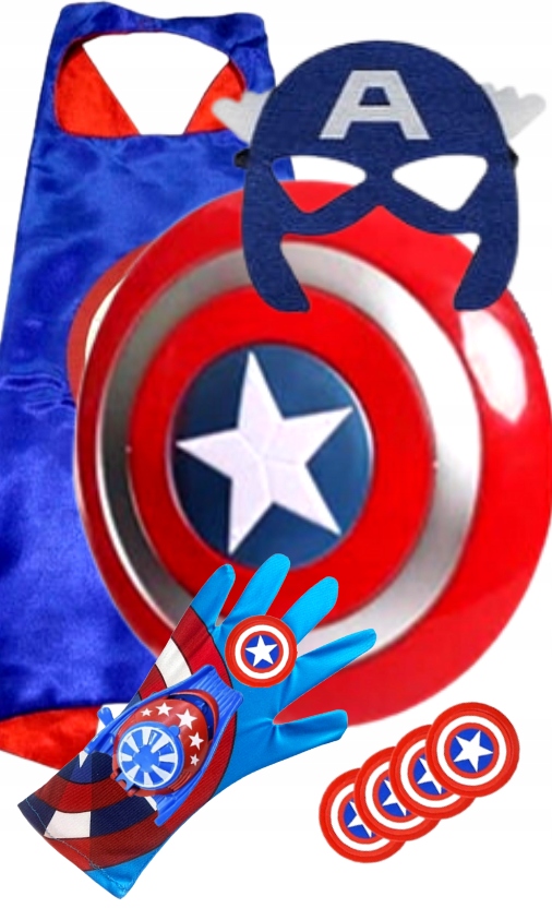 Kostým pre chlapca- Kapitán Amerika Cape Cape Shield Mask