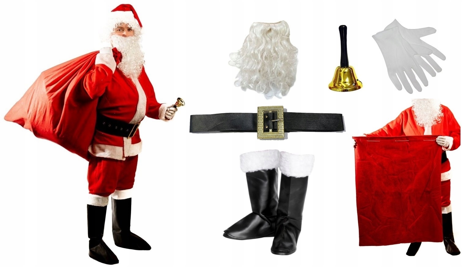 Kostým, maska - Mikołaj Mikołaj Lux Outfit Set 11 prvkov RXL