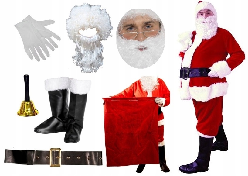 Kostým, maska - Mikołaj Mikołaj Lux Outfit Set 13 prvkov RXL