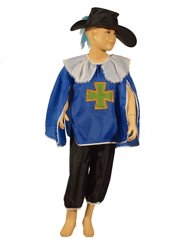Kostým pre chlapca- Muketeter Outfit Blue Hat 104