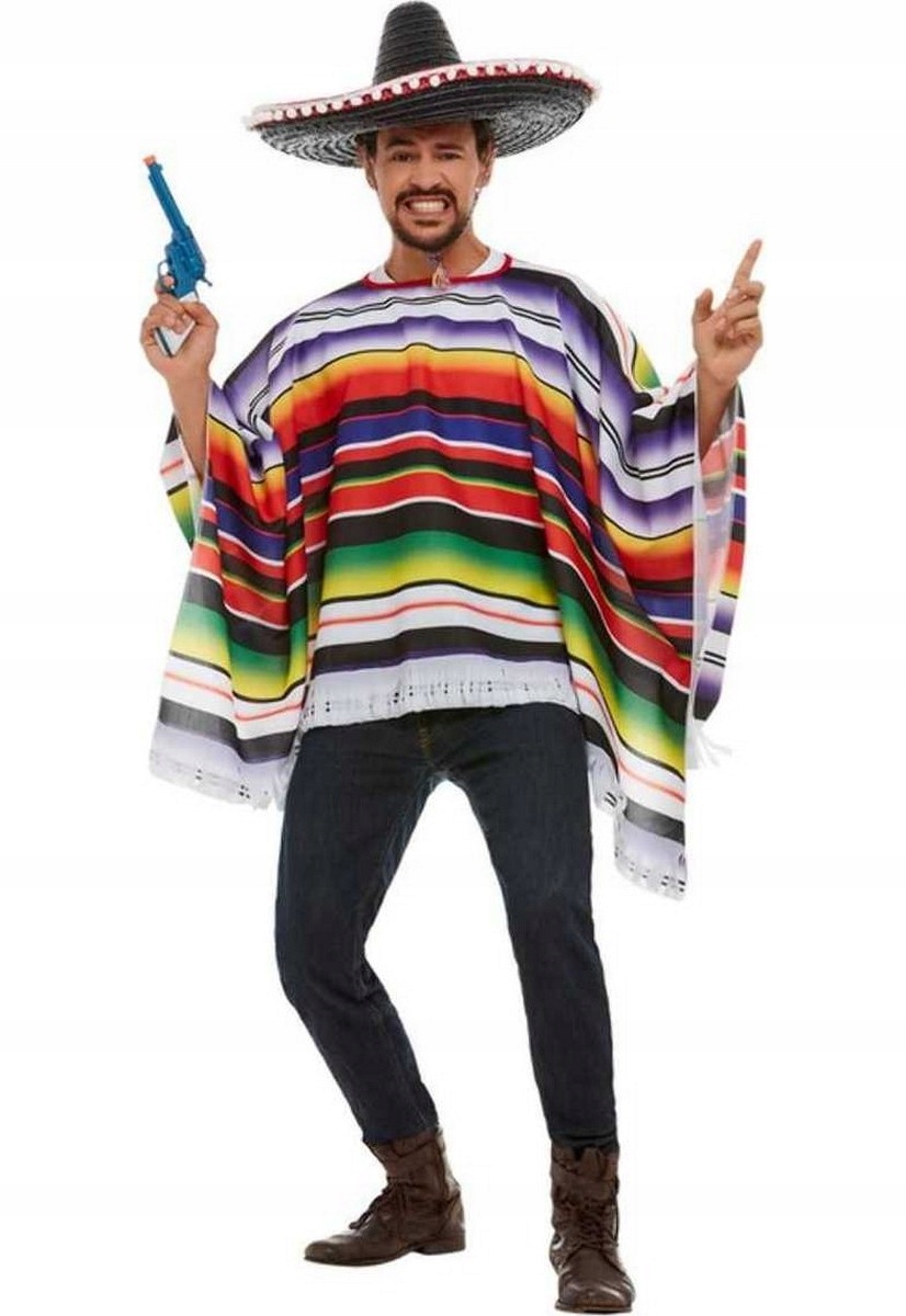 Kostým, maska - Mexický outfit zamaskuje poncho poncho u