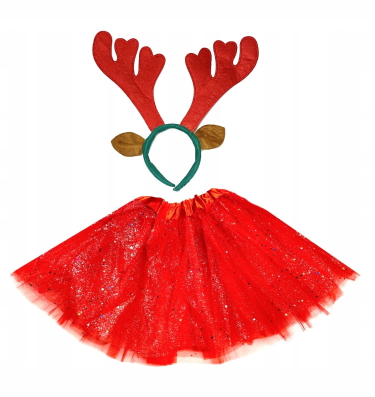 Kostým pre dievča - Reindeer outfit svätá skupina sukňa veľké rohy