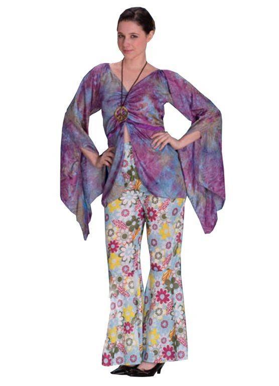 Kostým, maska - Dámska hippie kvetina Power m outfit