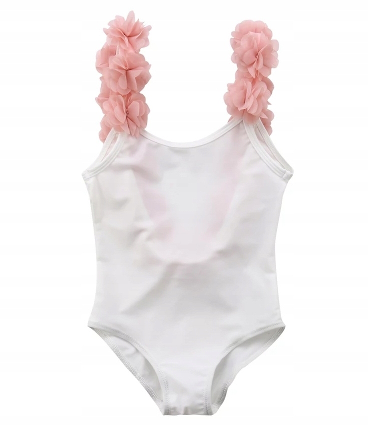 Detské plavky - Jeden -kus outfit, 86 biela, ružová
