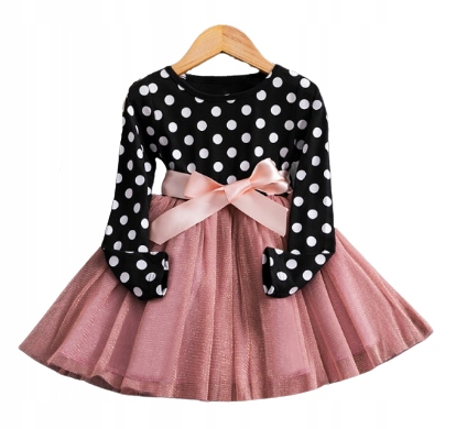 Dievčenské šaty - DOT DOT FORMAL POTKA DOTS 122 128