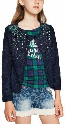 Detský sveter - Desigual 158 Navy, zelený sveter