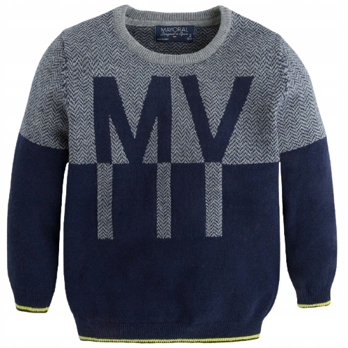 Detský sveter - Caramoraral 122 Navy modrý sveter, šedý