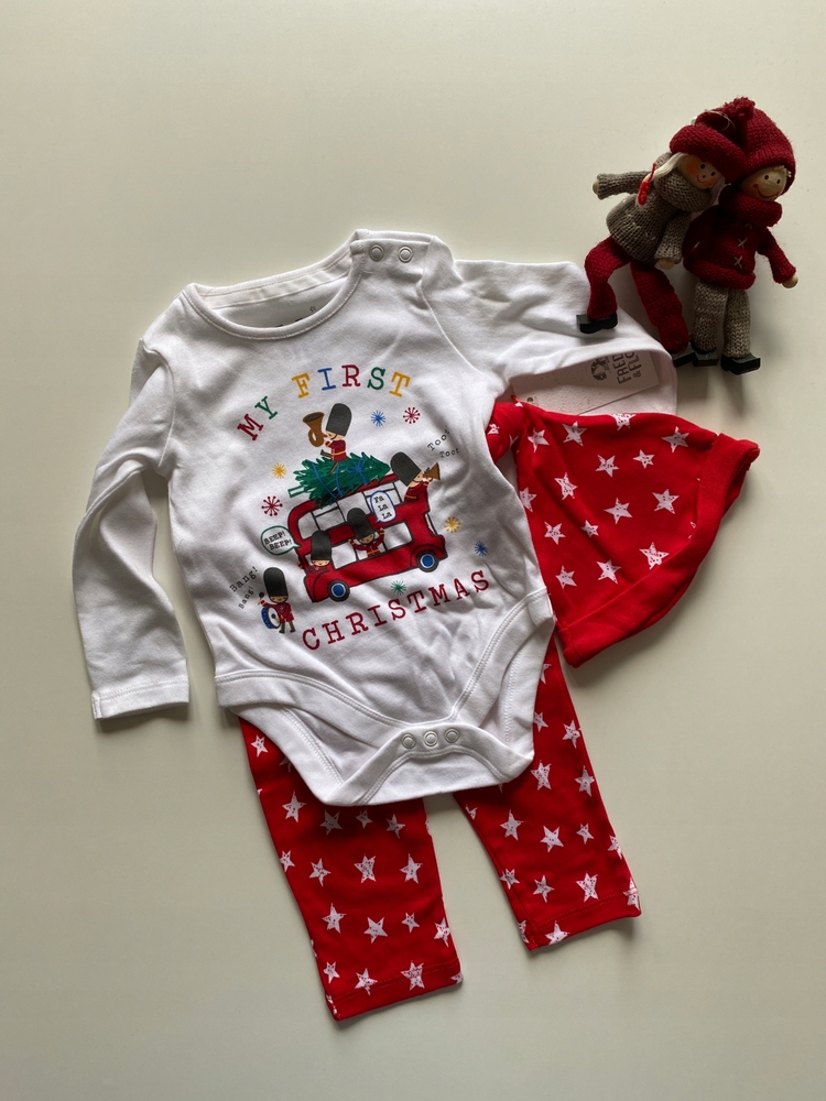 Detský komplet - Baby Set F&F 68 White, Red, Multi -Colored 3 PC.