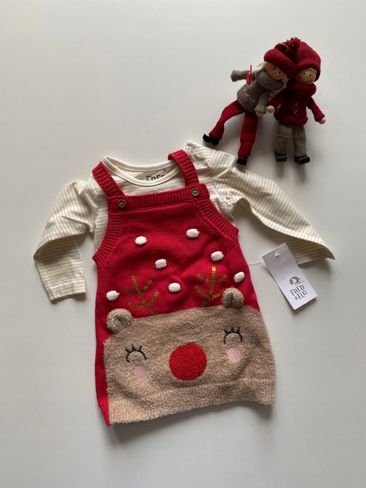 Detský komplet - Baby Set F&F 62 Beige, Red, Ecru, Gold 2 ks.