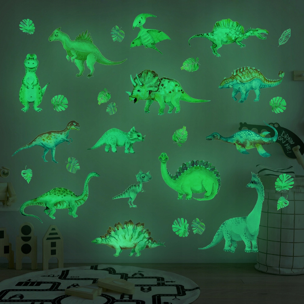 Žiariace nálepky na dinosaury dinosaurov