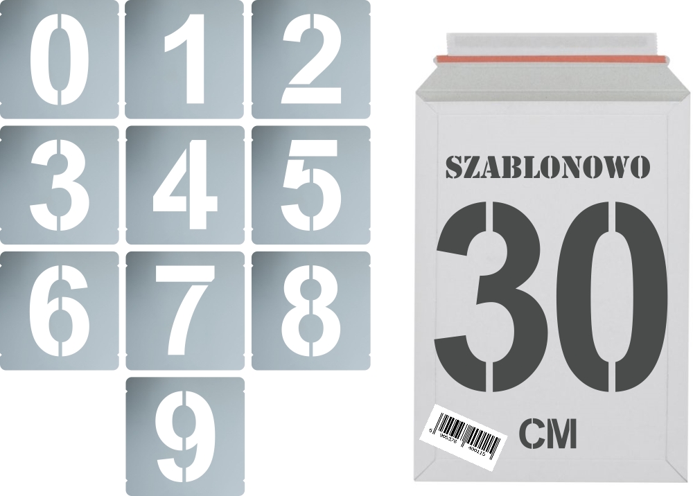 Čísla šablónov 30 cm 20 x 30 cm