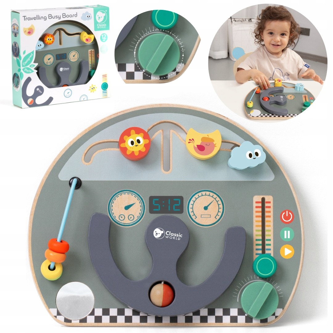 Logická hra - Manipulatívna doska Labyrint prekladá Montessori Motor 6in1 Loop