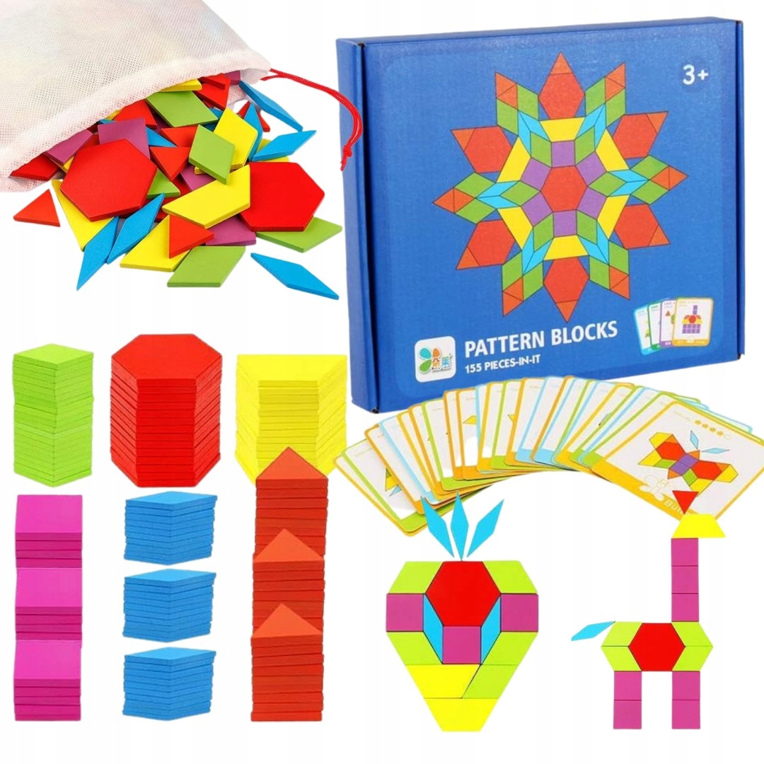 Montessori - Tangram Drevené geometrické logické logické hry Montessori