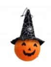 DEKORATÍVNA TEKVICA MÄKKÁ S HALOWEENSKÝM KLOBÚKOM, HALOWEENSKÉ TEKVINY 18 CM