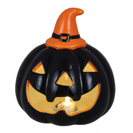KERAMICKÁ TEKVICOVÁ POSTAVKA LED DEKORATÍVNA LAMPA JESENNÁ DEKORÁCIA NA HALLOWEEN