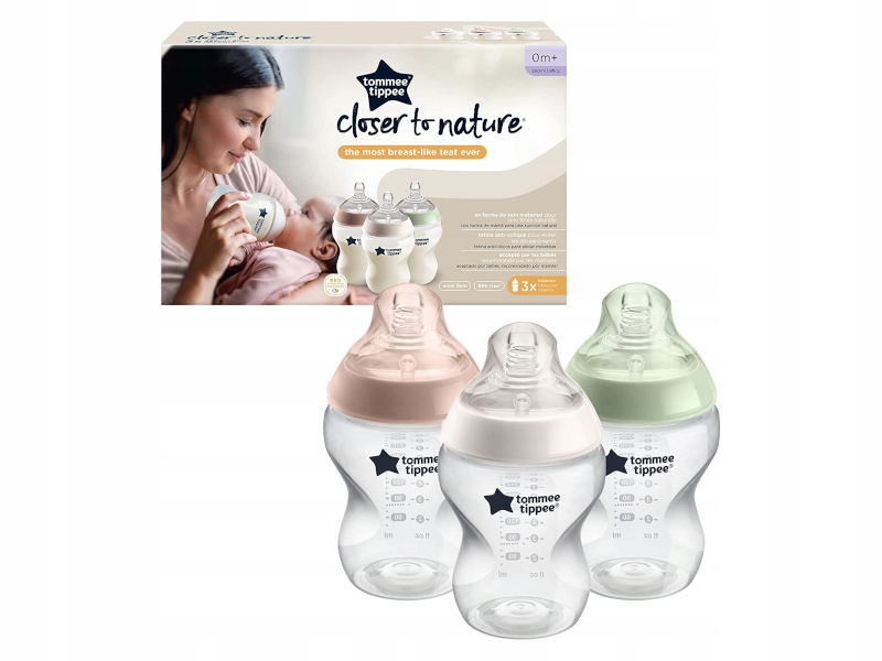 Tommee Tippee fľaša 3x 260 ml s cumlíkom zadarmo