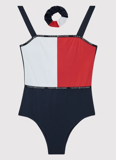 Detské plavky - Jeden -kus outfit Tommy Hilfiger 140 viacstorivorovaný