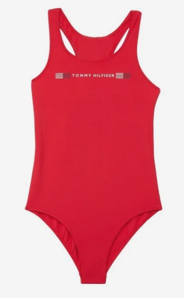 Detské plavky - Jeden -kus outfit Tommy Hilfiger 134 červený