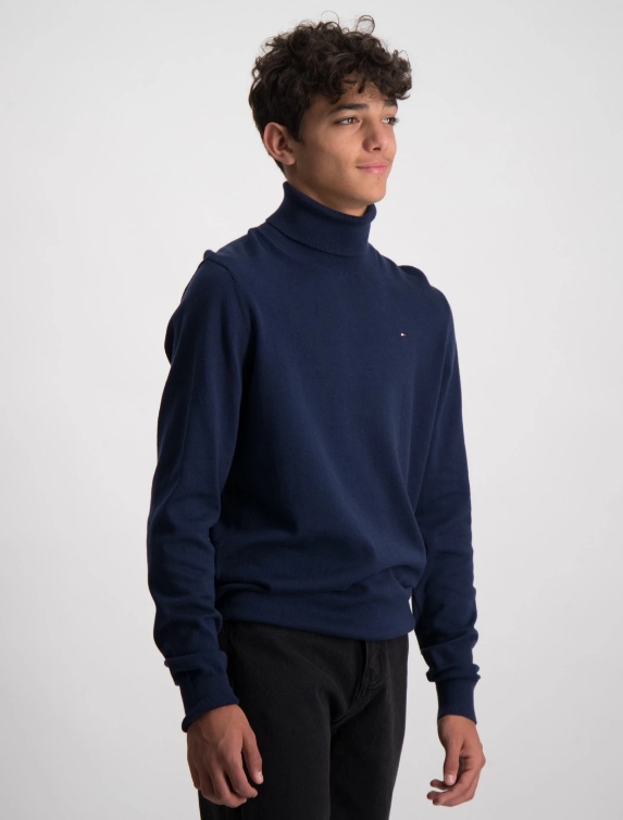 Detský sveter - Tommy Hilfiger 116 Navy modrý sveter