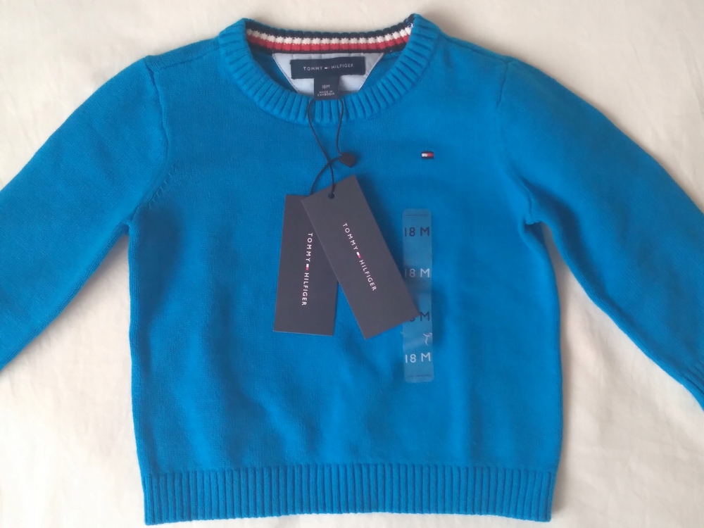 Detský sveter - Tommy Hilfiger 18 biely, červený, námornícky modrý, modrý sveter