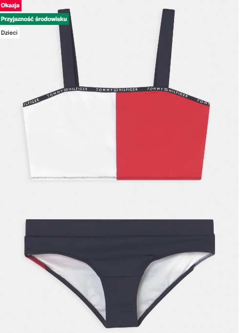 Detské plavky - Dvoj kus Tommy Hilfiger outfit. 14 biela, čierna, červená