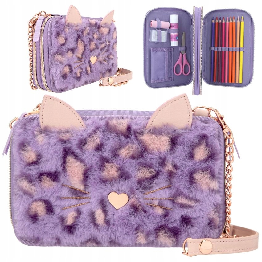 Školský peračník - TOP MODEL 12149 Dvojitá ceruzka puzdro Lilac Leo Love