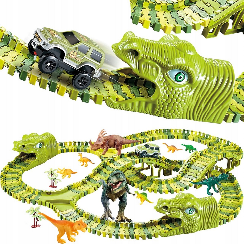 Autodráha - Závodné dráhy dinosauurs park dino xxl 240el