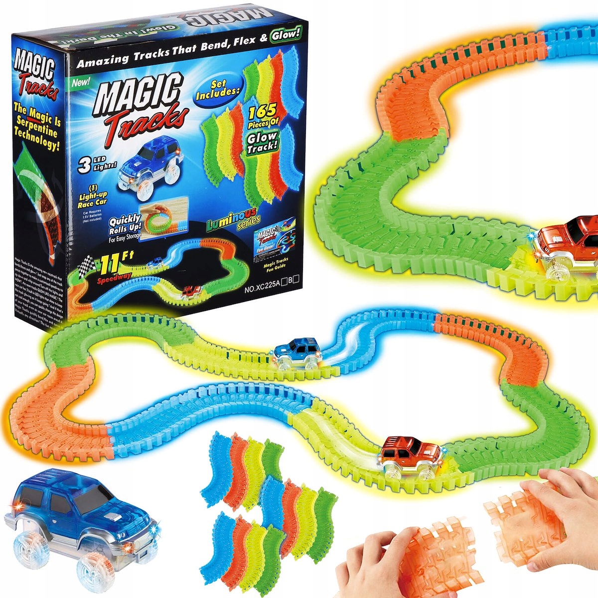 Autodráha - Závodná dráha LED ACE + Fluo Car Set